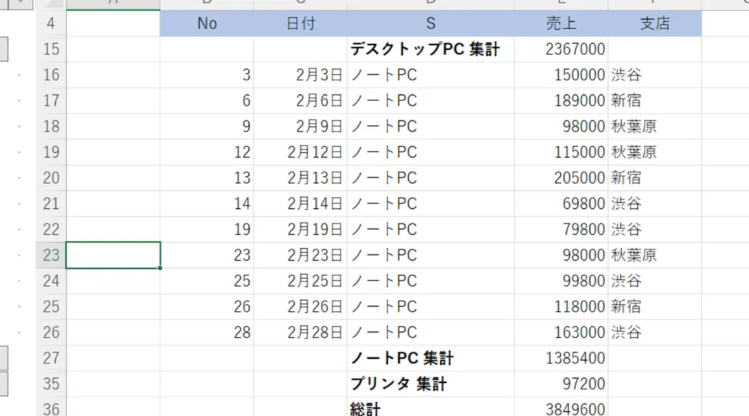 Excelで小計と合計を計算する方法 11