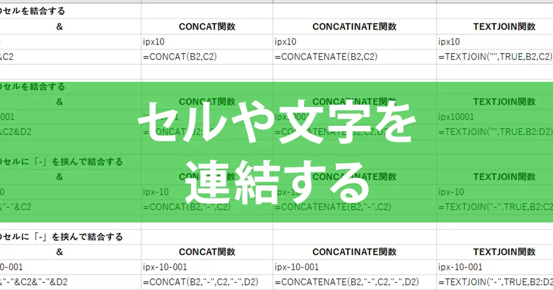 Excelで文字をつなげる方法|&演算子とCONCATENATE関数 11
