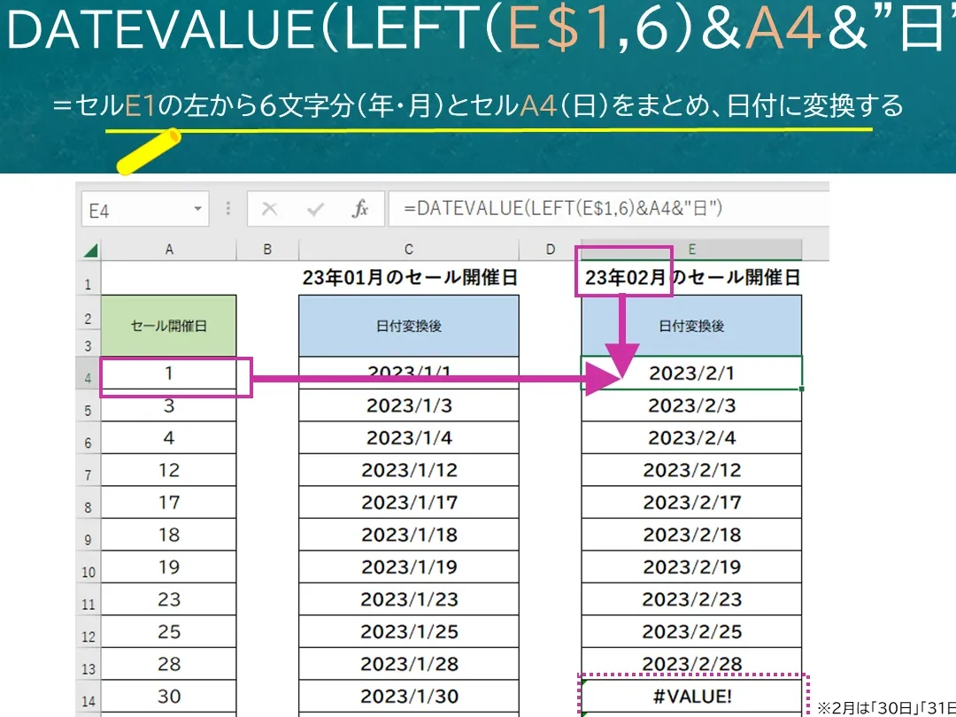 Excelで文字列を日付に変換する方法|DATEVALUE関数 11