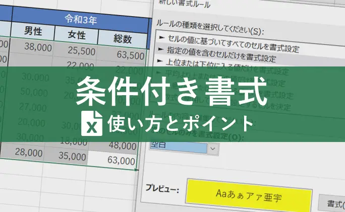 Excelで条件付き書式でセルを塗りつぶす方法！データの可視化