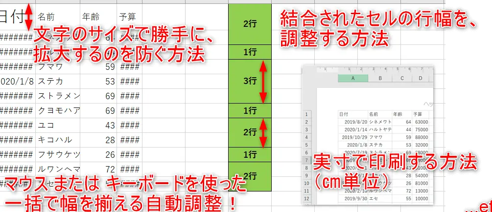 Excelの列幅を揃える方法|自動調整と手動調整 3
