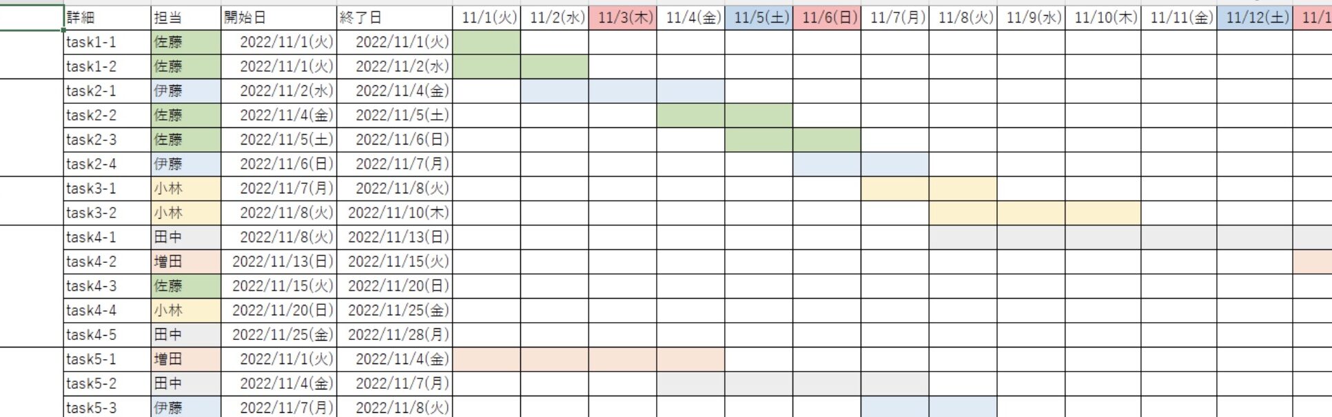 Excelスケジュール管理:テンプレートと関数で簡単作成 11